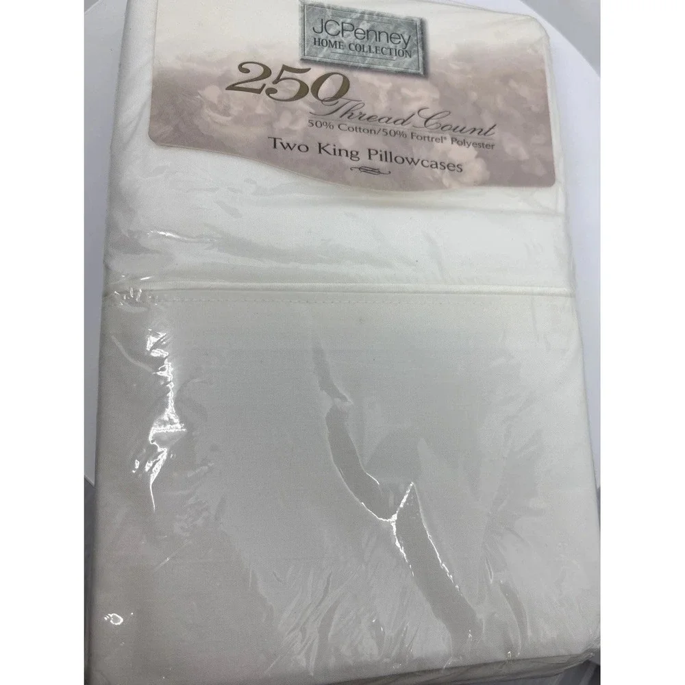 JCPenny Home Collection 2 King Pillowcases Cool White‎ 20 x 36